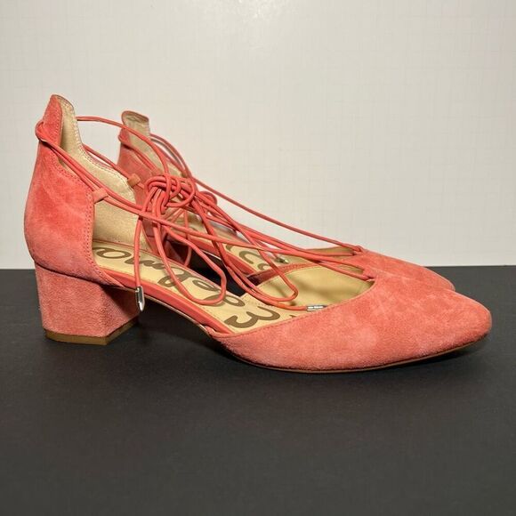 Womens SAM EDELMAN Loretta Ghillie d’Orsay Rose Pink Pumps / Size 8 Medium - Picture 1 of 8